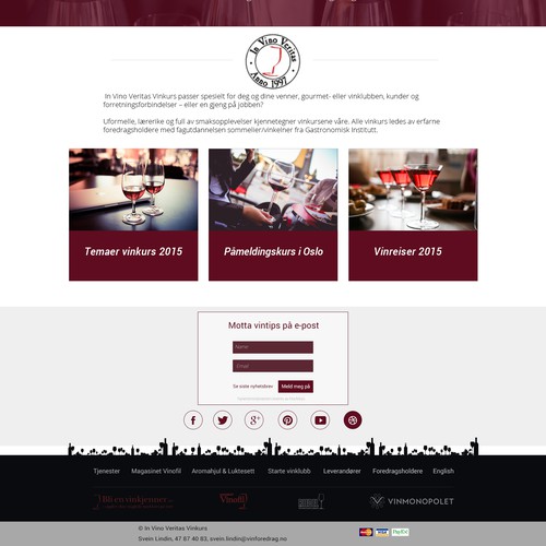 Leading wine critic in Norway needs new, modern web design