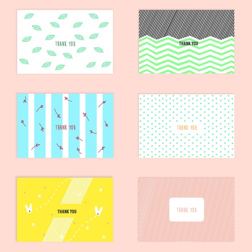 Appreciation thank-you cards inspired by Kikki K design.