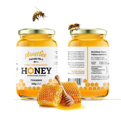 PlanetBee honey label