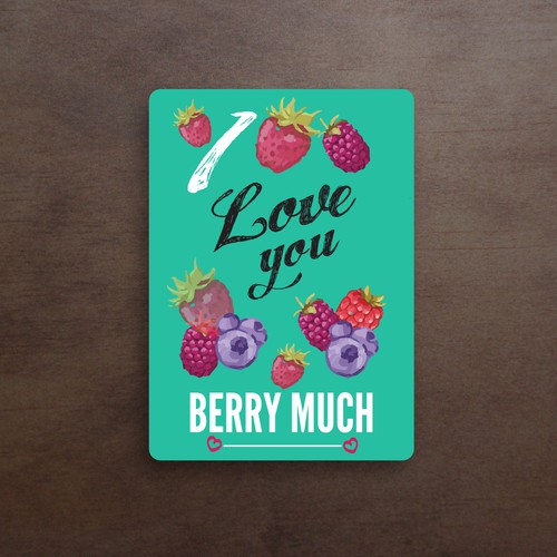 Card "i love you Berry much"