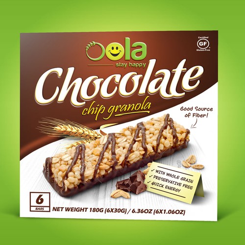 Create a new packaging for a granola protein bar!