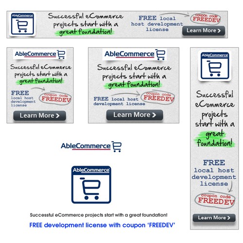 Banner ad (5 sizes) - Will be awarding two $400 winners for top two designers!