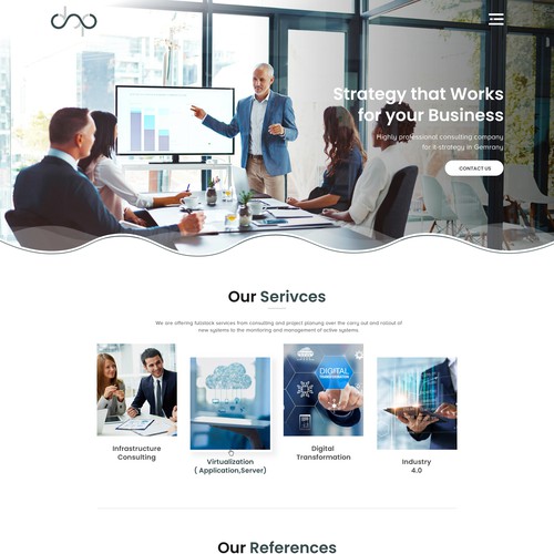 Minimal website for highly professional consulting company for it-strategy