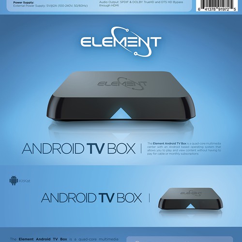 Create custom product packaging for Element Android TV Box