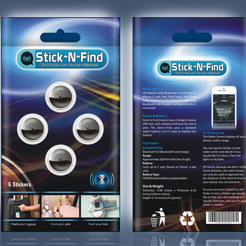 Create the next product label for StickNFind