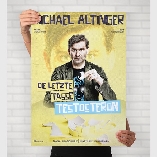 Eye catching tour poster for comedian Michael Altinger