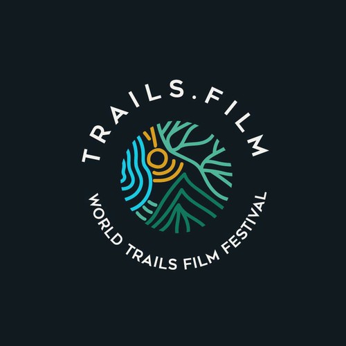 Linear logo concept for TRAILS.FILM Festival - a project of the World Trails Network