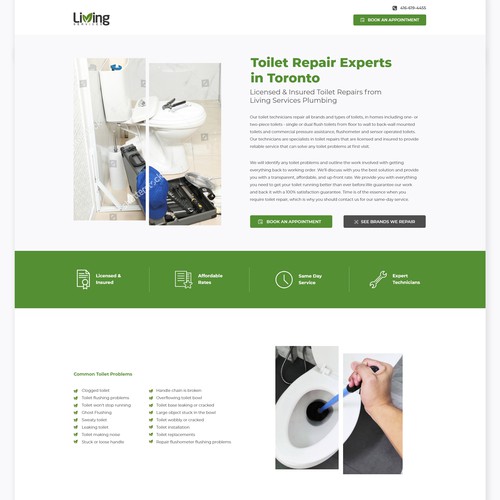 Urban plumbing company landing page