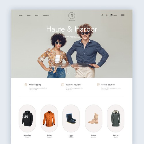 Website design for Urbanscape online store