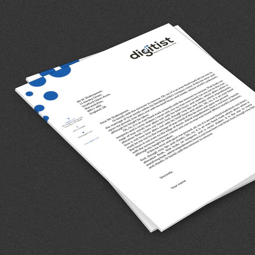 Create letterhead for business technology company Digitist