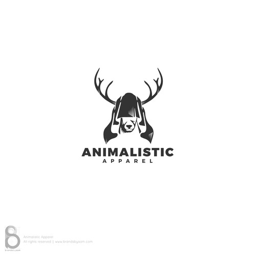 Hooded Deer logo concept for Animalistic Apparel