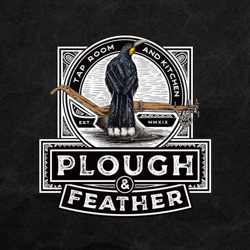 Plough & Feather with Maori pattern