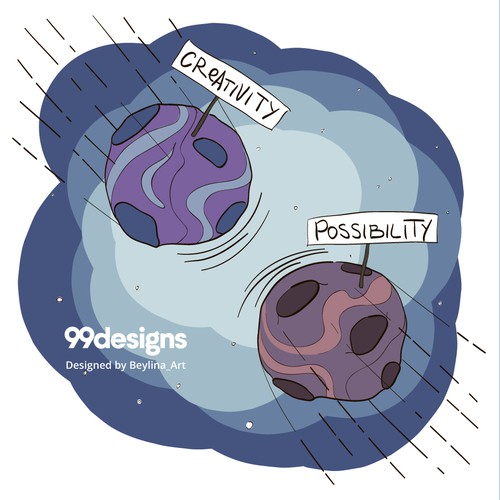 Illustration for 99designs: Creativity meets possibility