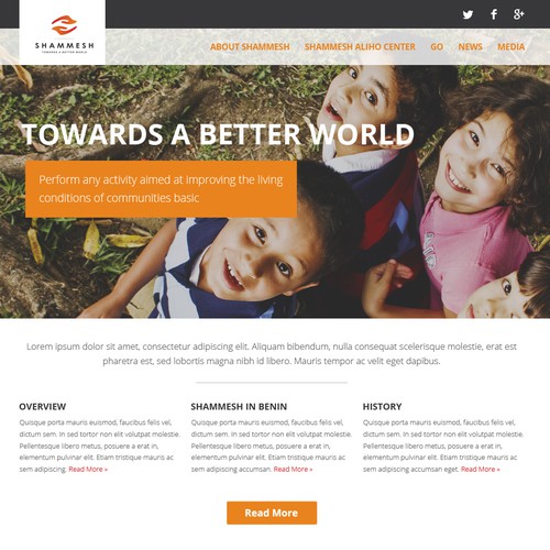 Create the Responsive Web Design for the future website of the NGO SHAMMESH