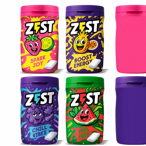 ZEST - Pop Art Gum Packaging & Brand Identity