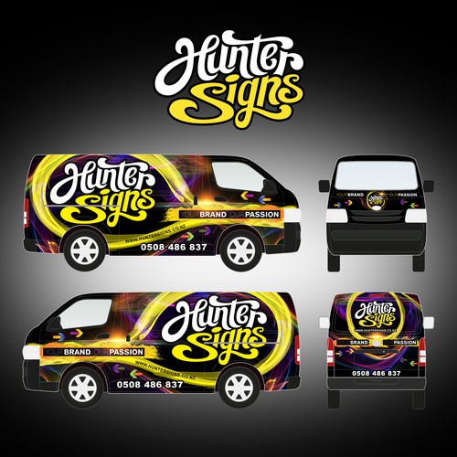 Hunter Sign Wow Van Wrap