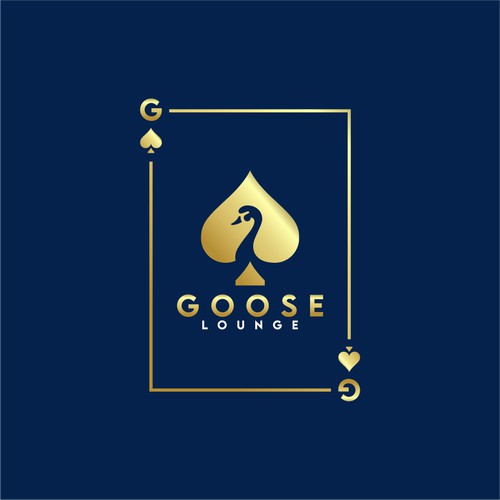 Modern, simple and elegant goose + ace logo Design