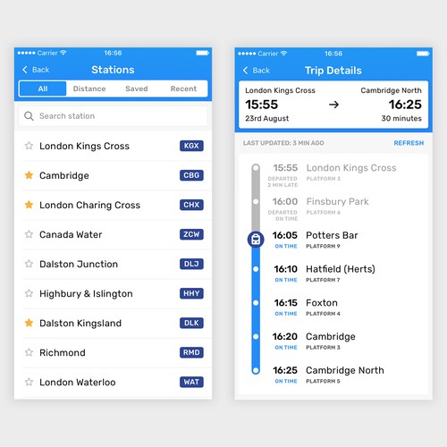 Railboard App Train Details