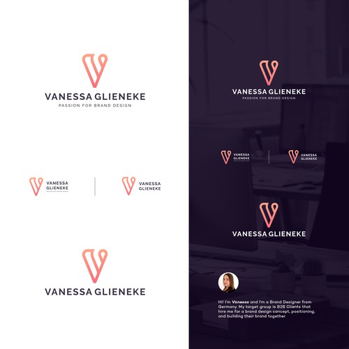 Vanessa Glieneke Personal Branding Logo Design