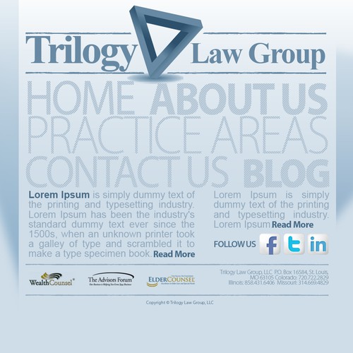 New website design wanted for Trilogy Law Group [2 pages]