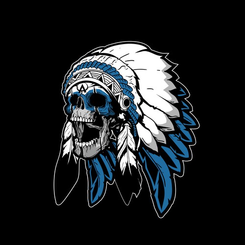 Skull Native American vector design t-shirt