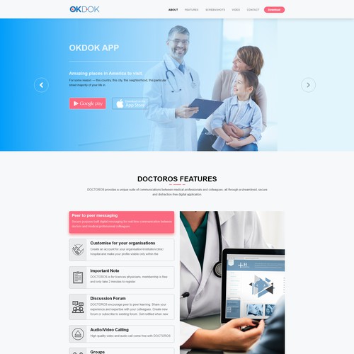 OKDOCK App landing page design