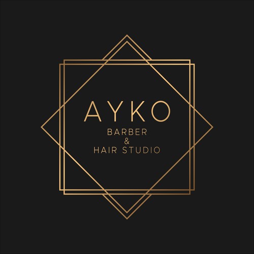 Luxury barber/hair salon logo with geometric theme