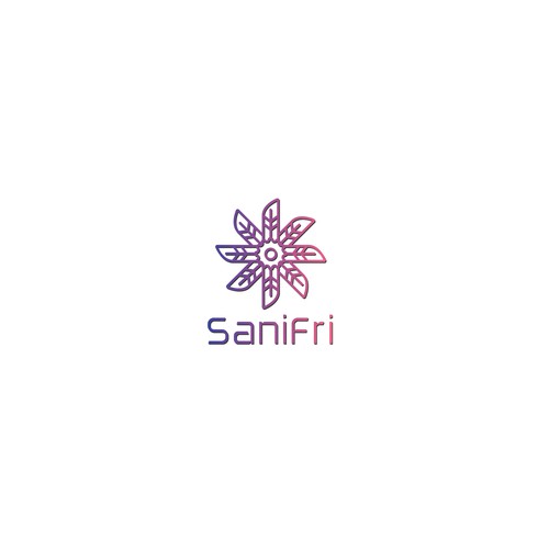 Line art logo for SaniFri