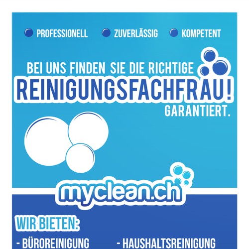 Flyer for cleaning service "myclean.ch"
