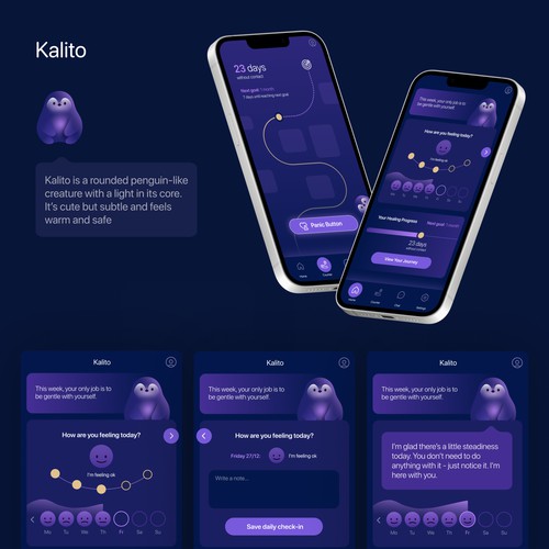 Design a Calm & Emotionally Premium Mobile App UI for a Breakup Support App