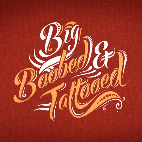 Big Boobed & Tattooed T-shirt design