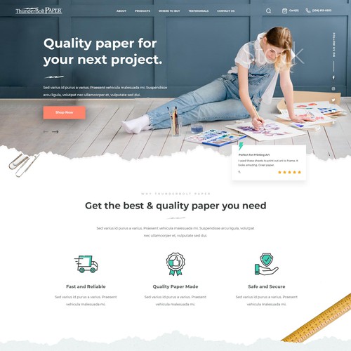 Ecommerce Design for Paper Products