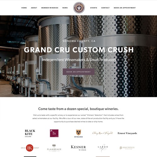 Squarespace website for wine production business