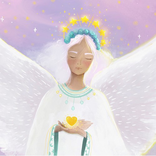 Angel drawing art print