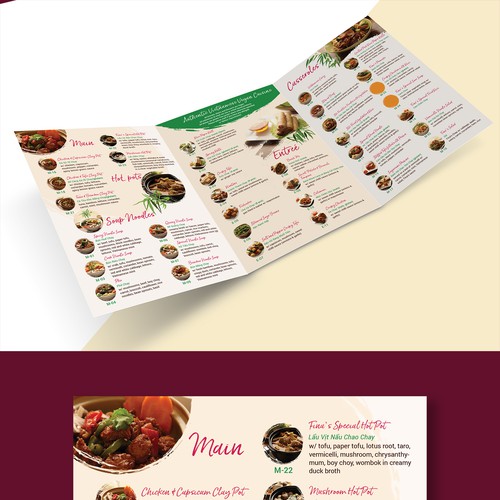 Menu Design for Asian Restaurant