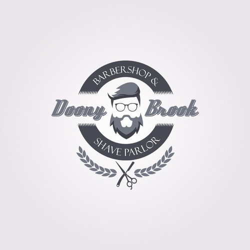 A logo and business card concept for Donny Brook Barbershop & Shave Parlor