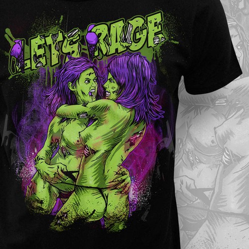 LESBIAN ZOMBIES T-SHIRT - LET'S RAGE CLOTHING!