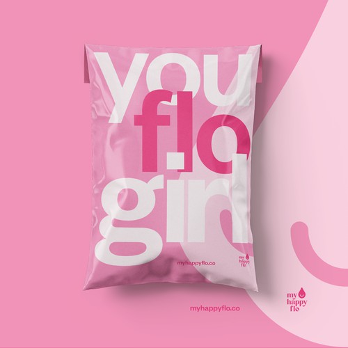 Polymailer for a flirtatious and fun brand of feminine products.