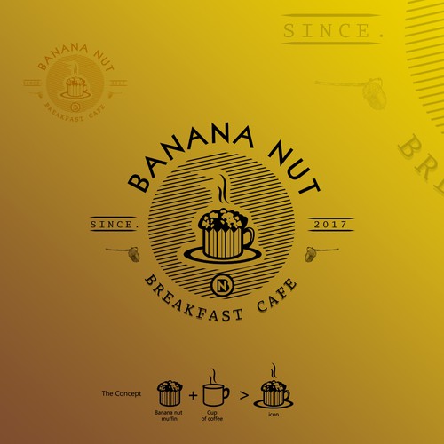 logo for breakfast cafe . BANANA NUT 