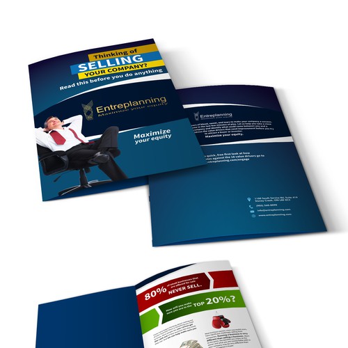Create a high-end brochure for a new menegement consulting company