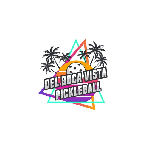 Vibrant 80s Miami Vice logo for a high-energy sports league