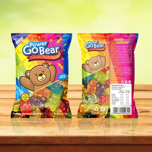 Package Design for Caffeinated Gummy Bears!