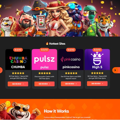 Sweepstake Casino Landing Page