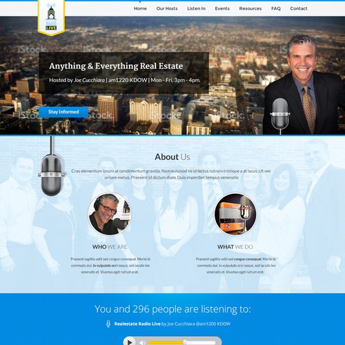 Home Page Design for Real Estate Radio