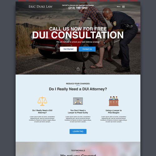 Landing Page design for A law firm