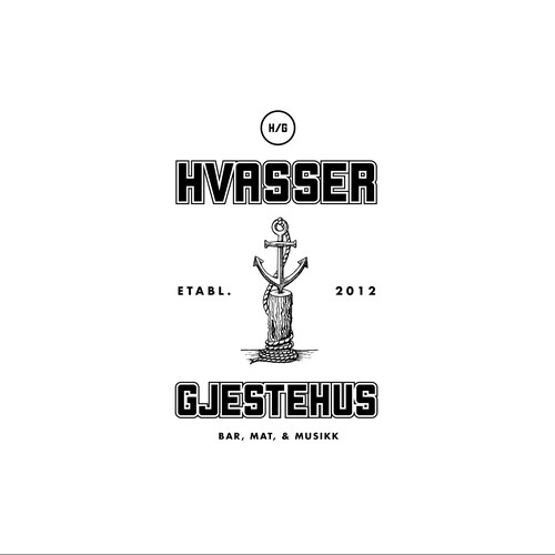 Logo Composition for Hvasser Gjestehus, maritime bar in Norway.