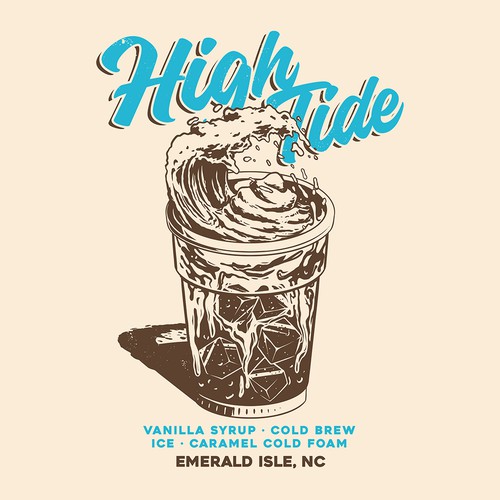 Surf Inspired t-shirt design for a cafe