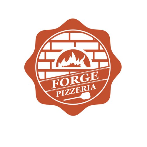 Create an illustration of the fire that is at the center of Forge Pizzeria