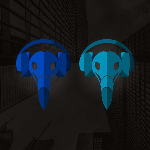 Vulture Skull with Headphones Logo