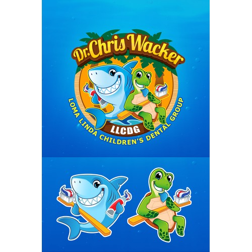 Children's Dental Group Seeks Fun and Lovable Shark and Sea Turtle Logo